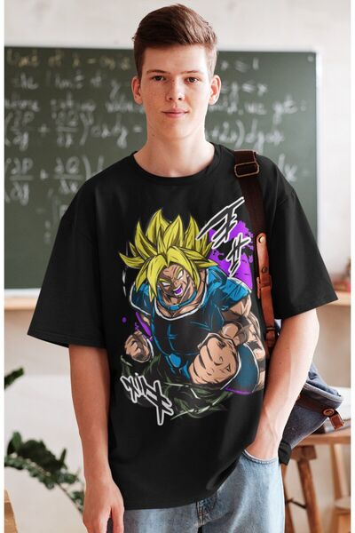 Fuddy Moda Tricou oversize cu imprimeu Dragon Ball Broly, tricou unisex cu imprimeu Anime