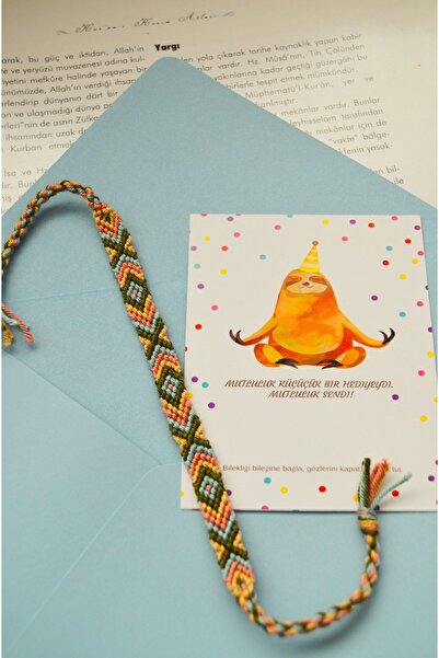 Bidüğüm Unisex Etnik Desen Arkadaş Bilekliği - Ayarlanabilir Ve Dayanıklı - K...