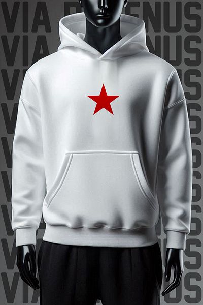 Vordevia Φούτερ με κουκούλα Red Star εμπρός και πίσω με στάμπα με 3 νήματα