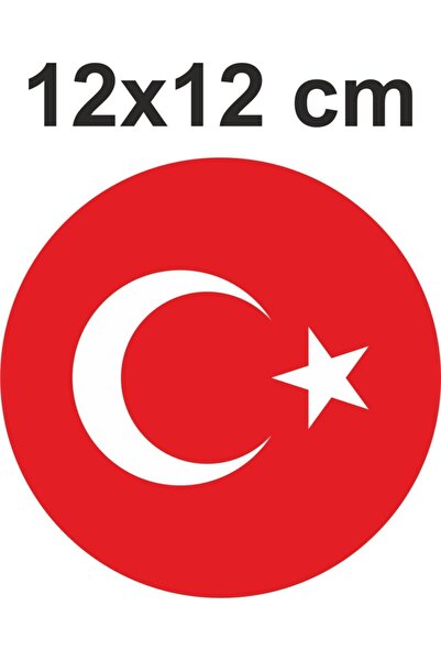 EYBA STİCKER 12x12 Cm Oval Turkish Flag - Car Sticker