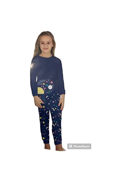 Little Pumpkin Girl's Gezeğenli Pajama Set