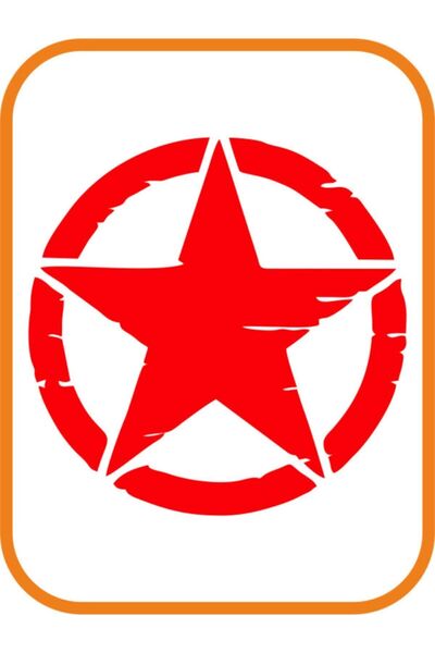 EYBA STİCKER Army Star 2 Pieces - Off Road Auto Sticker, 30 Cm Red