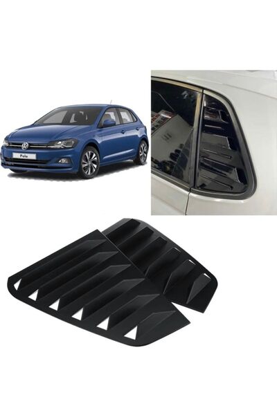 Fvtuningotoaksesuar Volkswagen Polo Mk6 Kelebek Cam Kaplama Vizörü Parlak Siy...