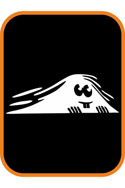 EYBA STİCKER 20x7 Cm White Auto Sticker - Cute Ghost Facing from Luggage