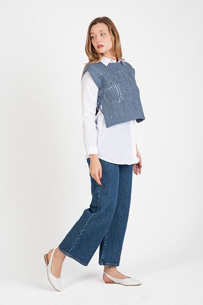 Hatun Atila Hatunatila Crocheted Motif Side Tie Sweater - 5066