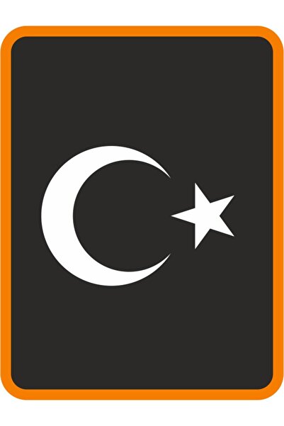 EYBA STİCKER ملصق سيارة بعلم الهلال ونجمة القمر الأبيض مقاس 30 × 22 سم