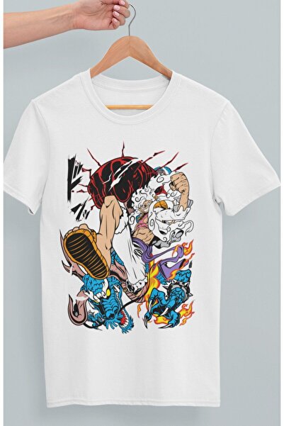 Fuddy Moda Oversize kroj Luffy vs Kaido Štampano T-shirt, unisex anime Štampa...