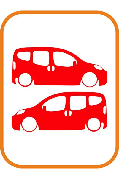 EYBA STİCKER Fiorino Nemo Bibper 20x9 سم صورة ظلية للسيارة باللون الأحمر من ا...