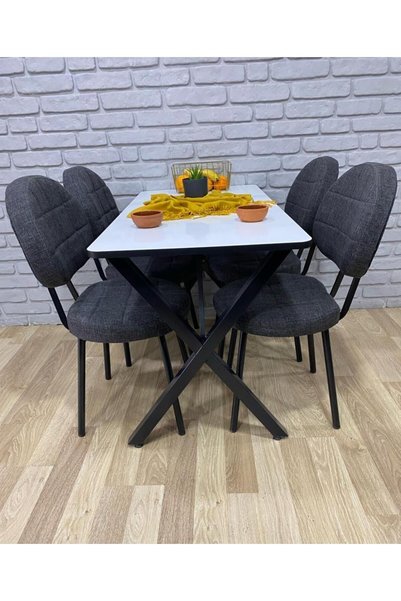 BAMBEDS MOBİLYA Masa Takımı, Yemek Masası, Mutfak Masası, Balkon Masası - 60x120 Beyaz