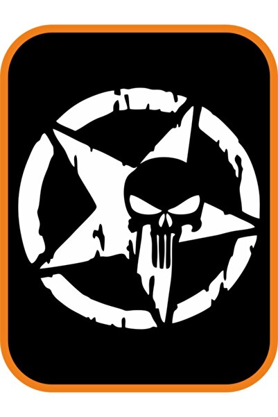 EYBA STİCKER Army Yıldız Kuru Kafa Marvel 2 Adet Off Road Oto Sticker 20 Cm B...