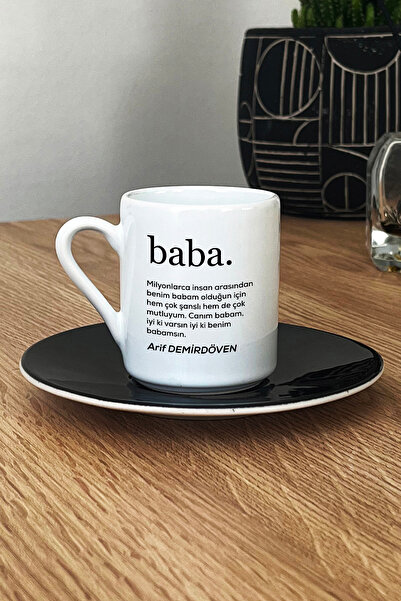 Hedizu Kişiye Özel Baba Türk Kahvesi Fincanı Siyah Babaya Doğum Günü Babalar ...