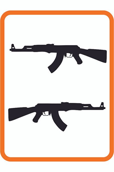 EYBA STİCKER ''keleş Ak47'' 2 Adet Sağ Ve Sol Oto Sticker 20x6 Cm Siyah