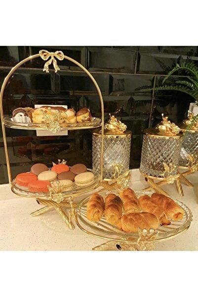 vanilya accessory Presentation products set of three gold color