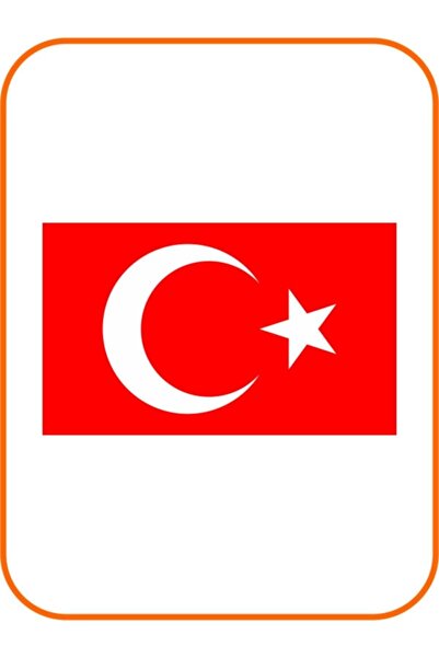 EYBA STİCKER Ay Yıldız Kare Hilal Bayrak 2 Adet Oto Sticker 10x5 Cm Kırmızı