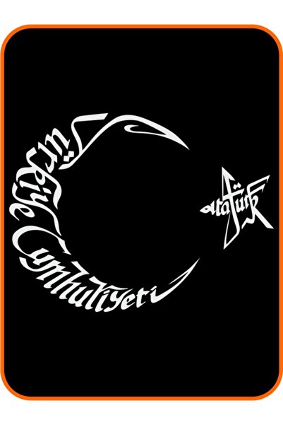 EYBA STİCKER Ataturk Written White Auto Sticker - Moon Star, 30X22 cm