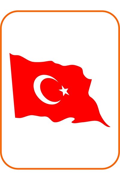 EYBA STİCKER ملصق سيارة بعلم الهلال ونجمة الهلال باللون الأحمر مقاس 16 × 12 سم