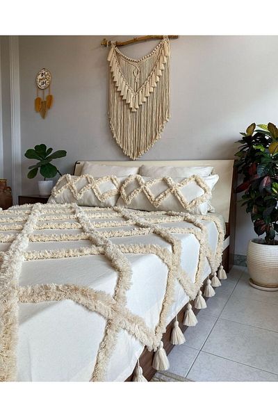 Kubrahobi Bohemian Double Bedspread - Hand Embroidered Pike