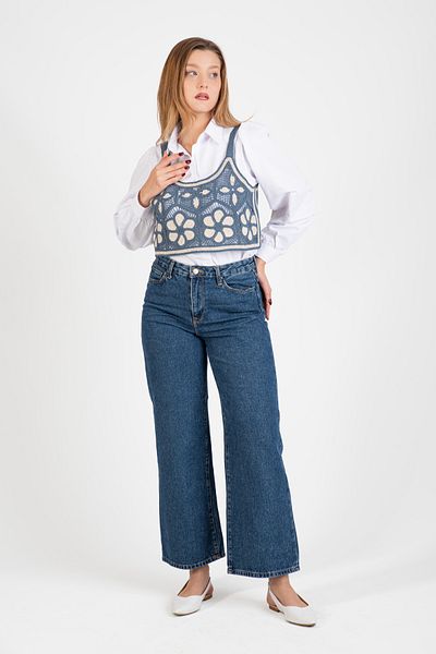 Hatun Atila Hatunatila Strappy Crochet Knitwear Sweater - 5077