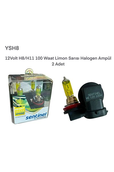 gcstore 12 Volt 100 Waat Lemon Yellow Halogen Bulb - 2 Pieces H8/h11