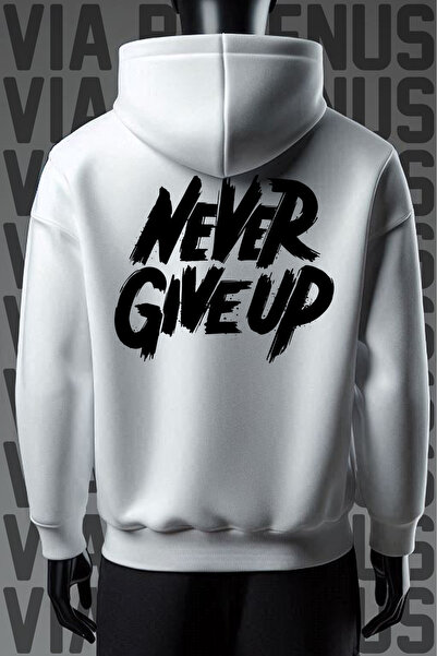 Vordevia Never Give Up 3 Thread White K Sa kapuljačom Dukserica - Prednja i z...