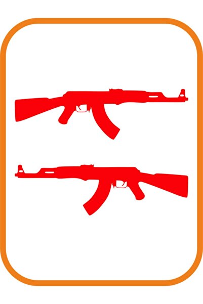EYBA STİCKER ملصق سيارة أحمر ''Keleş Ak47'' قطعتين - 30x10 سم يمين ويسار