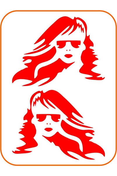 EYBA STİCKER ملصق سيارة مادونا الأحمر - قطعتين من اليمين واليسار، مركبة تجارية مقاس 30 × 23 سم