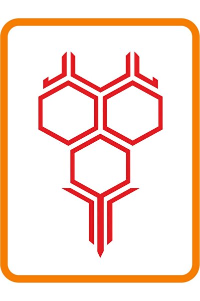 EYBA STİCKER ملصق سيارة على شكل قرص العسل الأحمر - مقاس كبير 60 × 35 سم