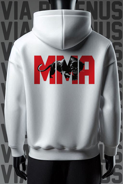 Vordevia MMA 3 Thread White K Sa kapuljačom široka majica - prednja i zadnja ...