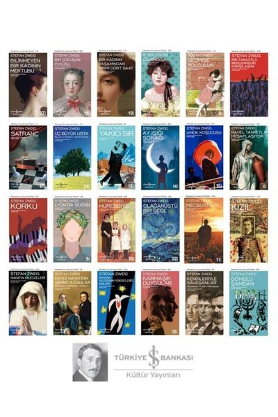 TÜRKİYE İŞ BANKASI KÜLTÜR YAYINLARI İş Kültür Stefan Zweig Kitapları Modern Klasikler Serisi 24 Kitap Set