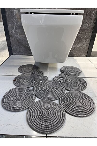 naylişhome Covoraș de toaletă din iuta gri, dimensiuni 60x65, cadou pentru ca...