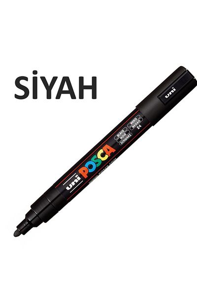 Uni Posca Black Marker - 0.9-1.3mm, Pc3m Pc - 3m