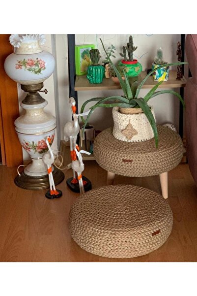 Hayal Home Hasır Yer Puf Minder Sehpa Ikili 42x12