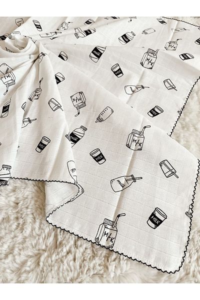 Cloudy 12-Milk Muslin Blanket - 80X90 Cm, Baby and Kids Muslin Blanket
