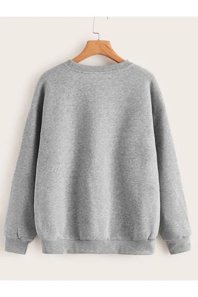 Rokeby Φούτερ από βαμβακερό Unisex Oversize Basic Plain Crew Neck Navy Blue