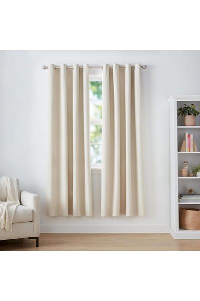 Pyramid Home Satin Rustic Sun Shade Curtain Eyelet Rustic Satin Sun Shade Rustic Curtain with Close Ring
