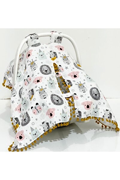 Babycitytr %100 Pamuk Çok Amaçlı Çift Katlı Müslin Puset Örtüsü & Minderi & K...