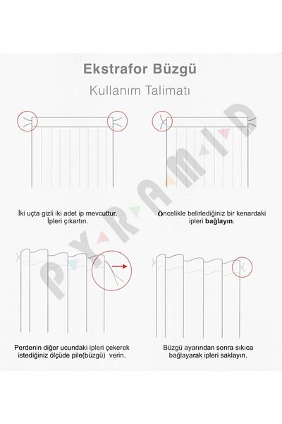 Pyramid Home Satin Sunshade Curtain Extrafor Drawstring 1.Class High Quality Sunshade Curtain