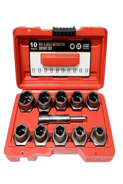 SB GLOBAL Damaged Rusty Lick Nut Removal Set 10 Pieces