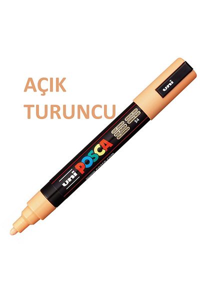 Uni 0.9-1.3mm Posca Light Orange Marker - 3m Pc