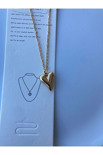 Boomerang Heart Patterned Trend Necklace