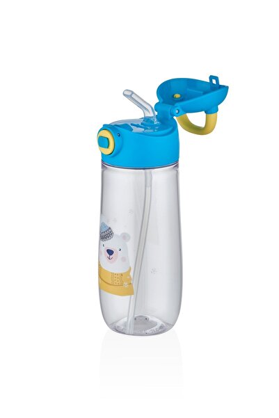 Vagonlife Παιδικό μπουκάλι νερού 550 ml με σχέδια, με καπάκι κλειδώματος και λαβή μεταφοράς