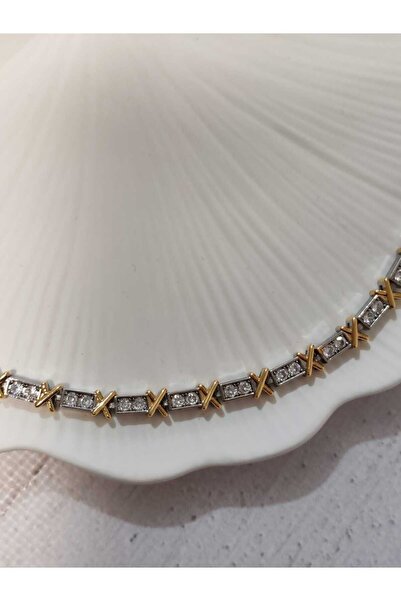 FOR YOU TAKI by Ezgi Sarissa Kadın Xuping Tiff.co Xoxo Model Taşlı Bileklik/ Antialerjik Kararmaz Çelik Bileklik