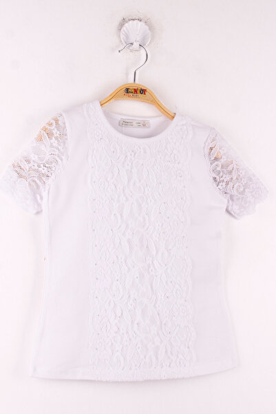 Toontoy Tricou școlar din dantelă pentru fete