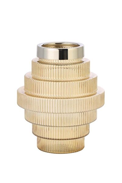 CREARTHOME Γυάλινο Βάζο Κίτρινο Χρυσό - 20x17 cm AK.WLT0972