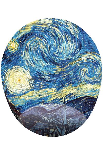 MAĞAZA DEPOM Mousepad oval Starry Night Van Gogh cu suport pentru încheietura mâinii