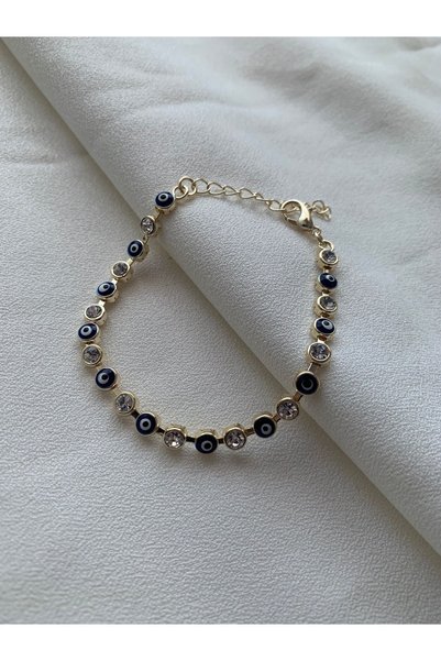 KAD COLLECTION Evil Eye Beaded Stone Bracelet