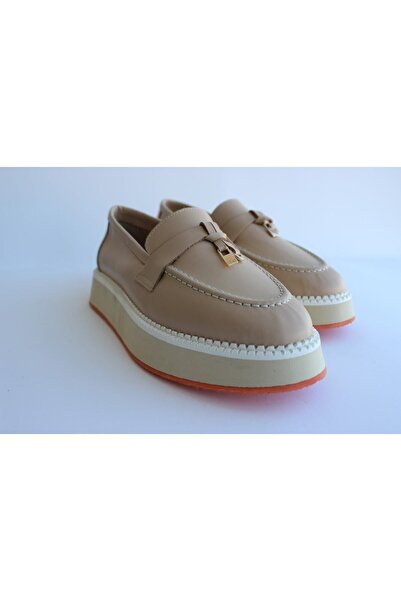 a ayak&kabım official Women's Daily Powder Color Genuine Leather Shoes - Summ...