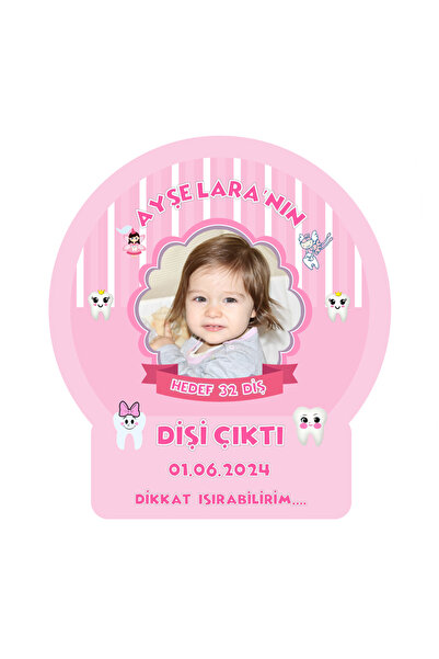 Elara Tasarım Fotoğraflı Kişiye özel Diş Buğdayı Magnet Hediye 7,5x8,3 6 Adet...