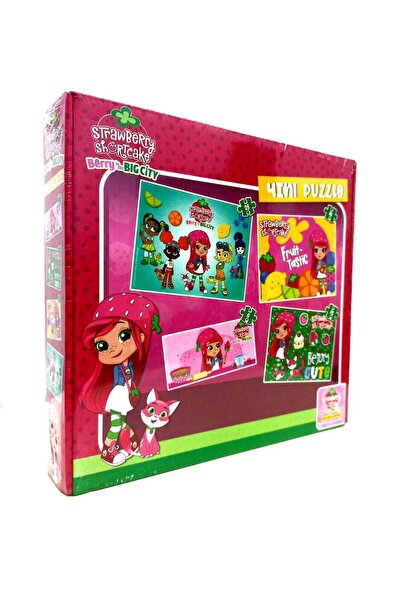 Utku Toys Strawberry Shortcake Berry inthe Bıg Cıty ÇİLEK KIZ 24+36+48+60+Parça Puzzle 4in1 Puzzle