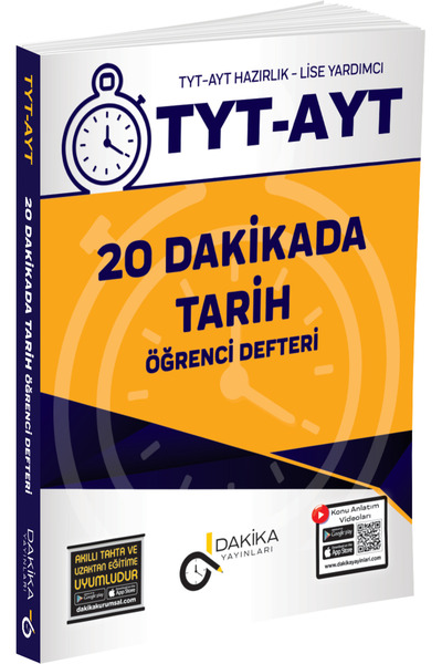 Dakika Yayınları 20 DAKİKADA TYT-AYT TARİH ÖĞRENCİ DEFTERİ